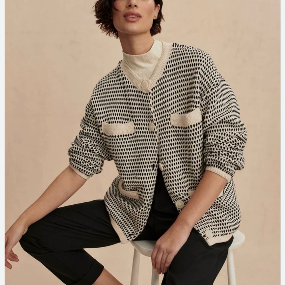 Varley Black and Cream Cardigan
